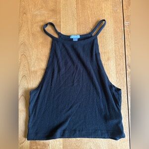 Aerie black Ribbed crop top